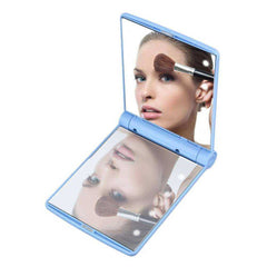 8 LED Lights Folding Square Cosmetic Pocket Mirror
