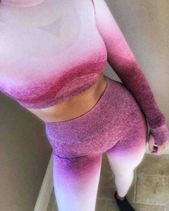 High Waist Seamless Ombre Push Up Set