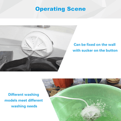 2 in 1 Portable Mini Washing Machine Ultrasonic Washer