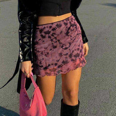 Aesthetics Ruffles A-line Pastel Goth High Waist Mini Skirtsie