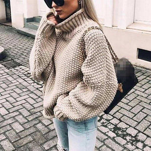 Knitted Turtleneck Women Sweater