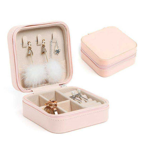 Image of Portable Jewelry Box Storage Organizer Earring Holder