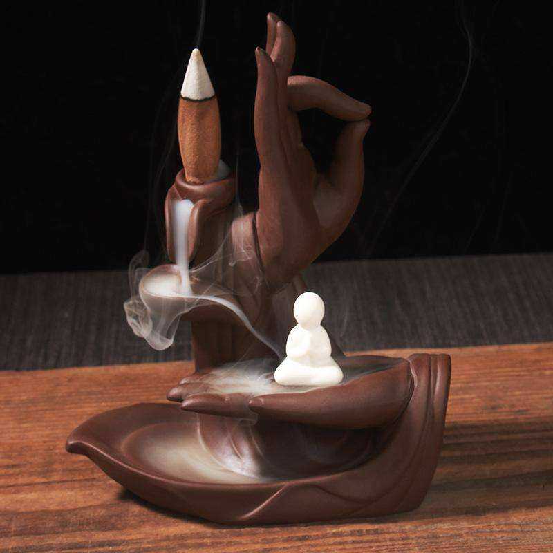 LED Crystal ball Zen Incense Burner + 10Pcs Cones