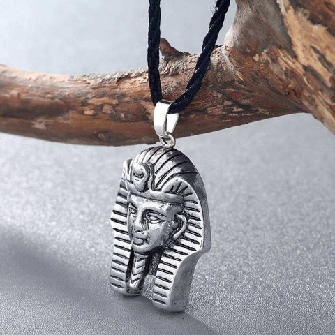 Image of Antique Silver Black Necklace Egypt Jewelry