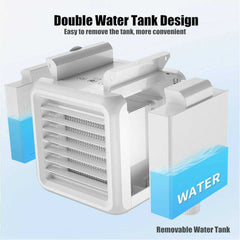 New Dual Tank Mini Portable Usb Air Conditioner Humidifier Purifier With 7 Color LED