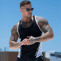 Men Bodybuilding Tank Tops Workout Cotton Sleeveless Shirt Stringer Singlet Vest