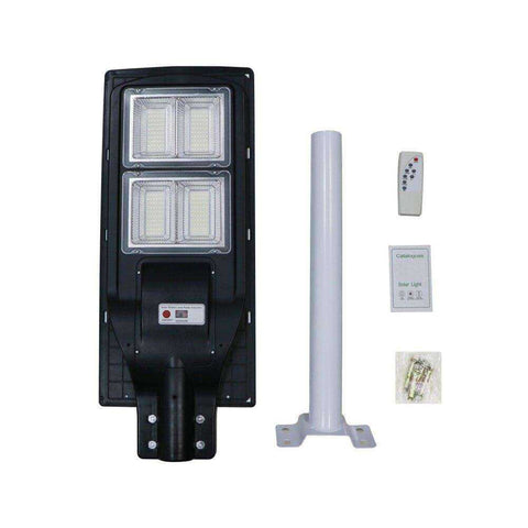 Image of 140W Solar Street Light Outdoor With Pole and Remote Control for Garden Walkway