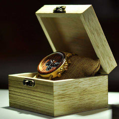Gold Watch Men Luxury Brand Wooden Wristwatches