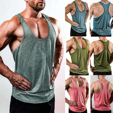Image of Men's Plus Size Gym Clothing Muscle Sleeveless Tank Tops Shirt