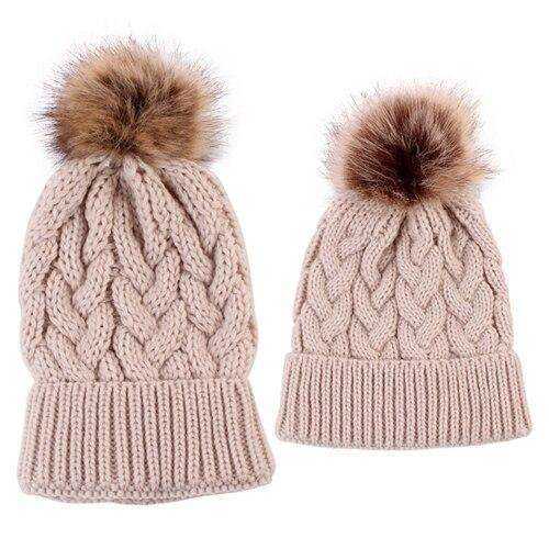 Mother Daughter Warm Knitted Hat