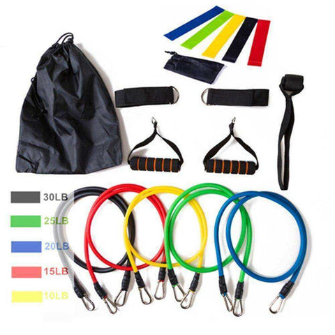Image of Yoga Fitness Resistance Bands Pull Rope Rubber Expander Set