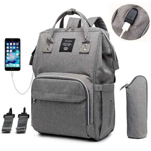 USB Diaper Bag Baby Care Large Capacity Maternity Waterproof Backpack