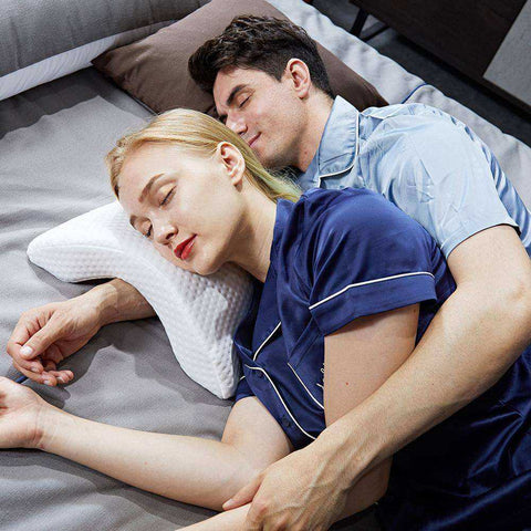 Image of Curved Slow Rebound Memory Anti Pressure Foam Couple Pillow
