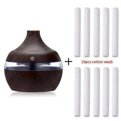 2020 Aesthetic Led Usb Essential Aroma Oil Diffuser Ultrasonic Wood Grain Air Humidifier