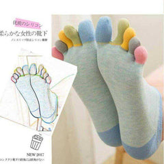 1 Pair Cotton Five-Finger Women Colorful Toe Socks