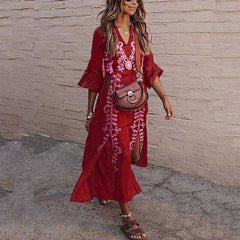 Long Print  Boho Summer Plus Size Dress