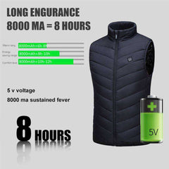 Upgraded Men Outdoor USB Infrared Heating Vest Jacket