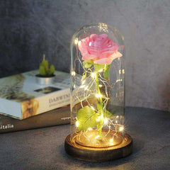 Red Rose In A Glass Dome With LED Light