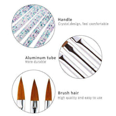 Aesthetic Nail Art Crystal Brush UV Gel Builder