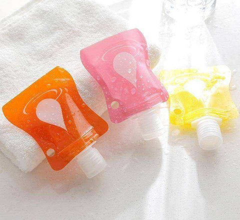 Image of Travel Folding Dispensing Bag Cosmetic Squeeze Bottle