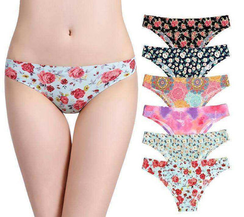 Image of Aesthetic Print Mesh Super Breathable Seamless Women Sexy Panties