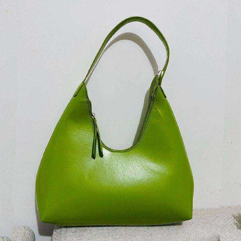 Image of Patent Leather Shiny Underarm Baguette PU Tote Handbags