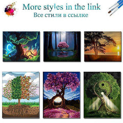 DIY Framed Painting Four Seasons Tree For Home Adults Room Decoration