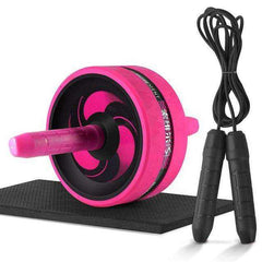 2 in 1 Ab Roller&Jump Rope No Noise for Arm Waist Leg Exercise Gym Fitness Equipment