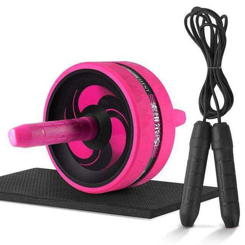 Image of 2 in 1 Ab Roller&Jump Rope No Noise for Arm Waist Leg Exercise Gym Fitness Equipment