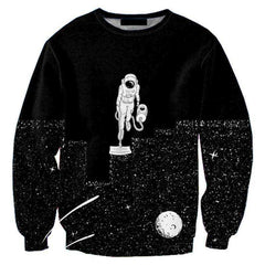 Cloud style Space Vacuum Cleaner Robot 3D Print Sweatshirt Hoody For Men