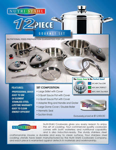 Cookware - 12 Piece Surgical Stainless Titanium Cooking Set