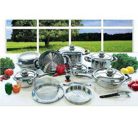 Image of Cookware - 22 Piece Surgical Stainless Titanium Cooking Set