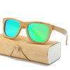 Square Polarized Aesthetic Bamboo Wood Sunglasses