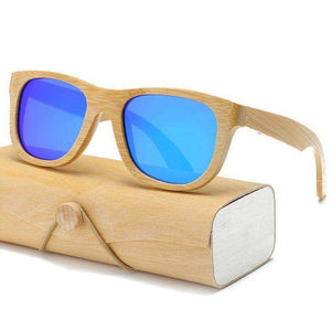 Square Polarized Aesthetic Bamboo Wood Sunglasses