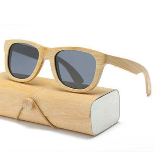 Square Polarized Aesthetic Bamboo Wood Sunglasses