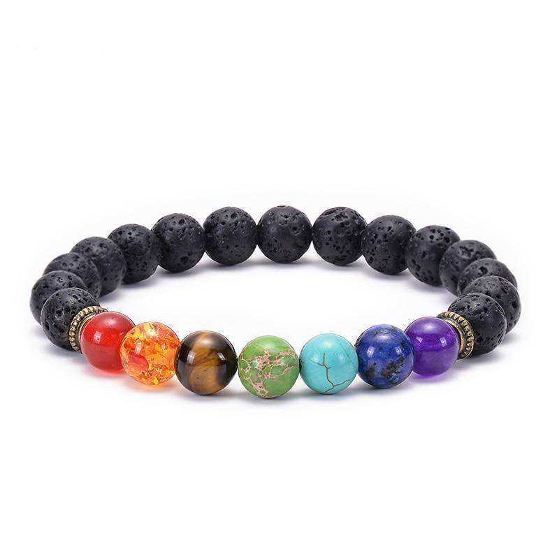 7 Chakra Awakening Healing Lavastone Crystal Bracelet