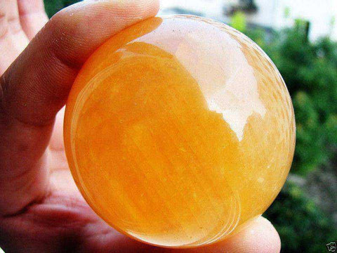 Image of Natural Citrine Calcite Quartz Crystal Sphere Ball Healing Gemstone