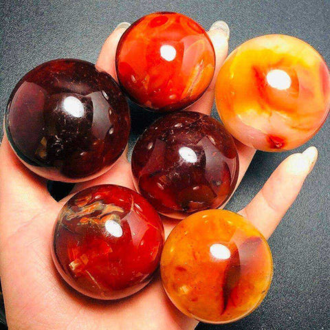 Image of Natural Red Carnelian Crystal Ball