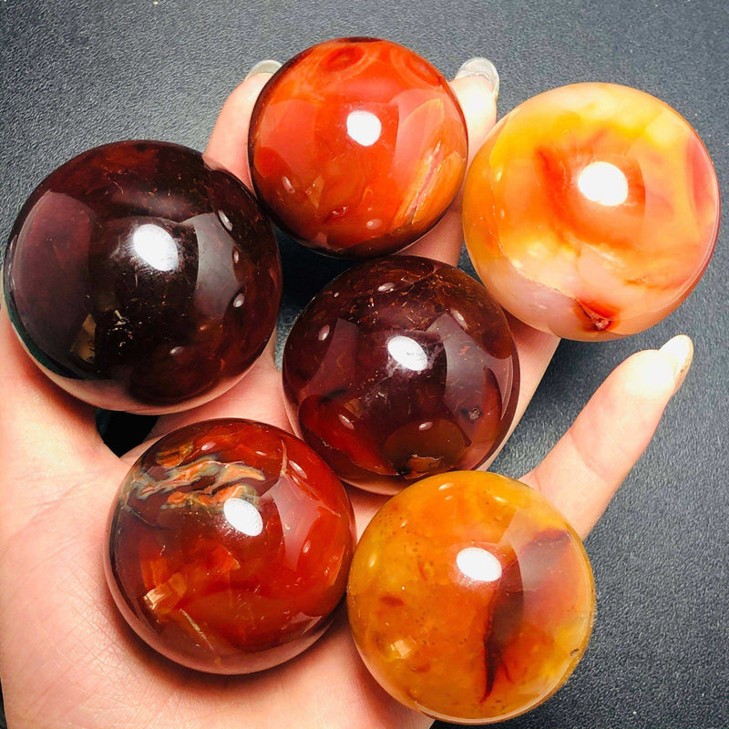 Natural Red Carnelian Crystal Ball