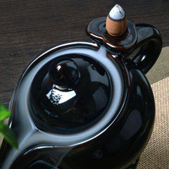 Creative Teapot Ceramic Smoke Backflow Incense Burner