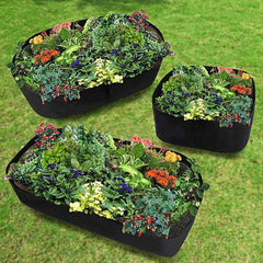 Fabric Raised Garden Bed Rectangle Planting Container Growth Bag