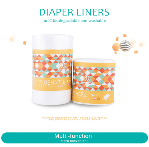 Image of 100% Biodegradable & Flushable Diaper Liners 100 Sheets Per Roll