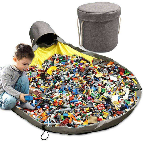 Image of Kids Large Waterproof Play Mat Toy Clean-up Basket Storage