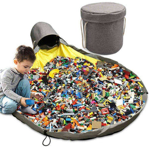 Kids Large Waterproof Play Mat Toy Clean-up Basket Storage