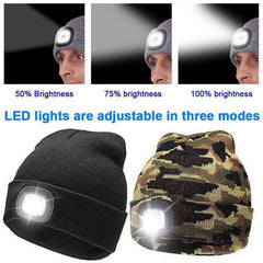 Unisex LED Lighted Knitted Beanie Cap Warm Winter
