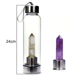 Direct Drinking Natural Glass 500ML Crystal Healing Bottle
