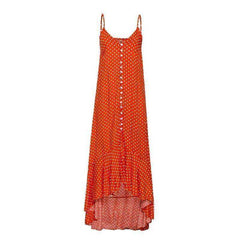 Elegant Polka Dot Boho Midi Summer Dress
