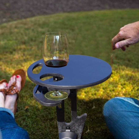 Image of Portable Beer Wine Table with Foldable Round Desktop