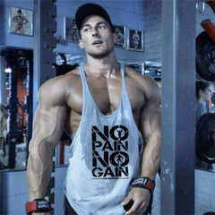 No Pain No Gain Aesthetic Bodybuilding Stringer Tank Top