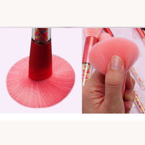 Image of 5pcs Lollipop Candy Unicorn Crystal Makeup Brushes Set